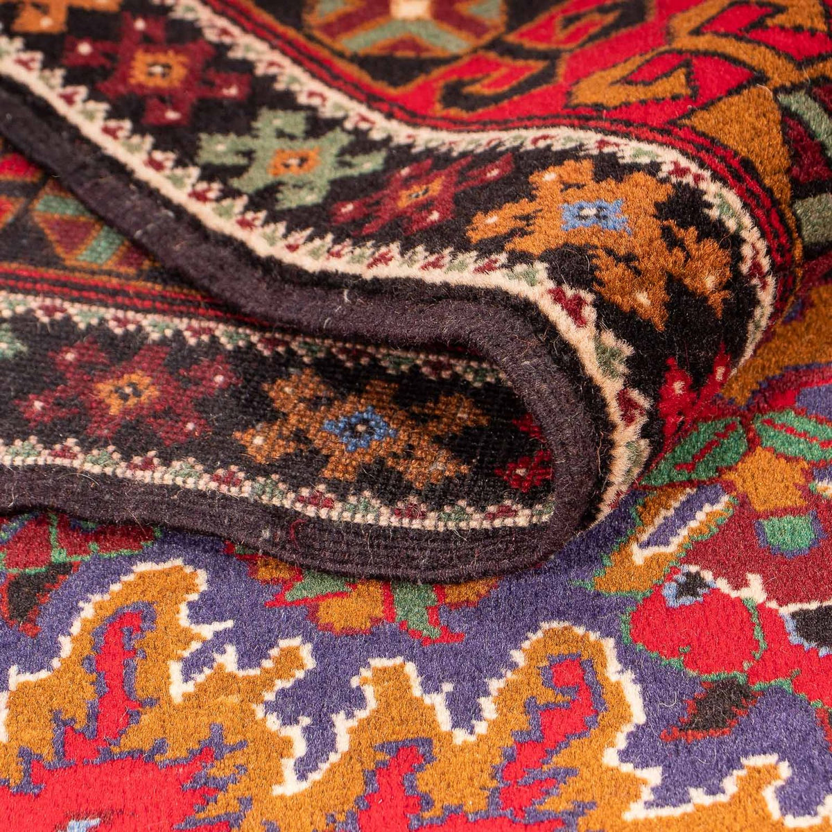 Runner Afghansk matta - 205 x 114 cm - mörkröd