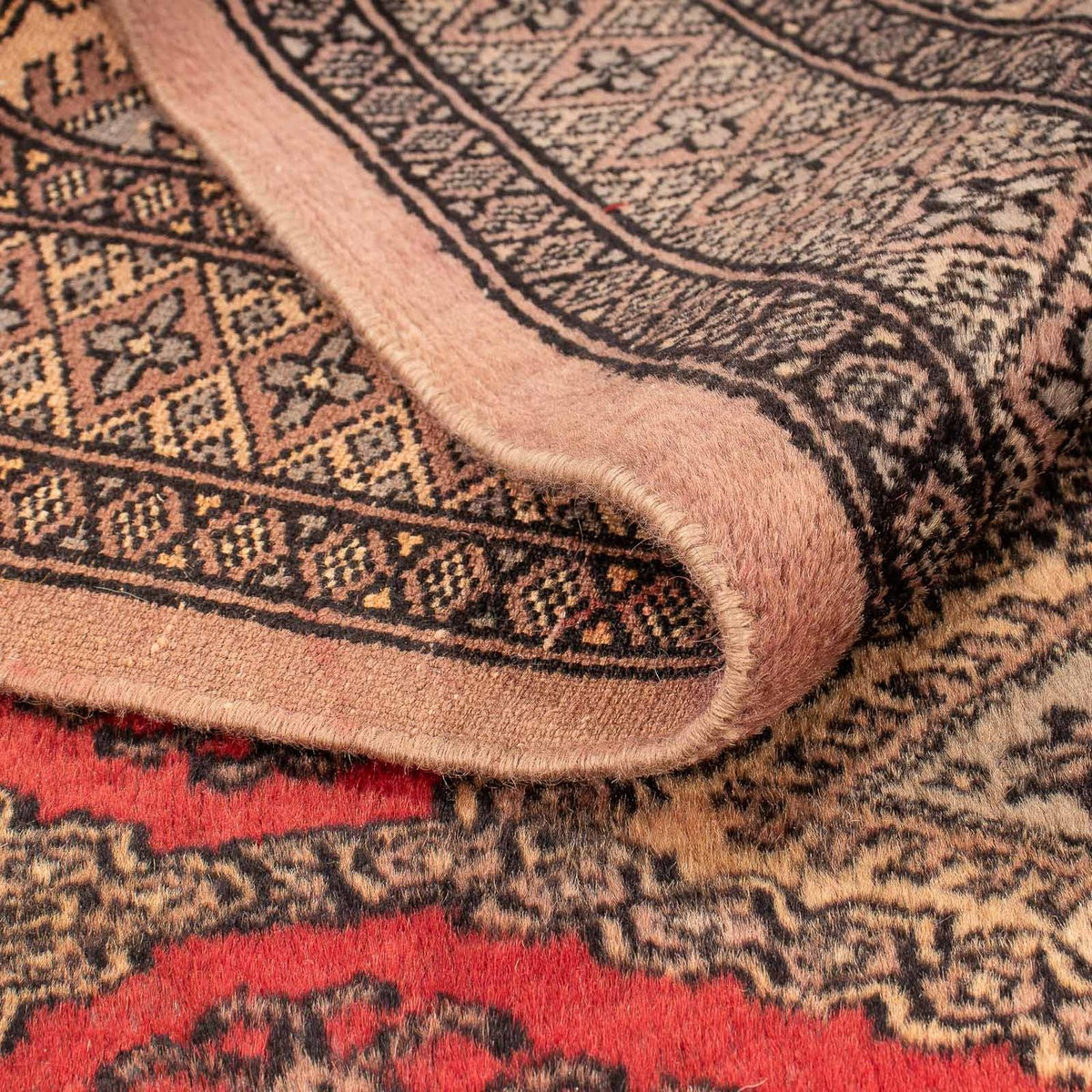 Pakistanska mattan - 150 x 96 cm - mörkröd