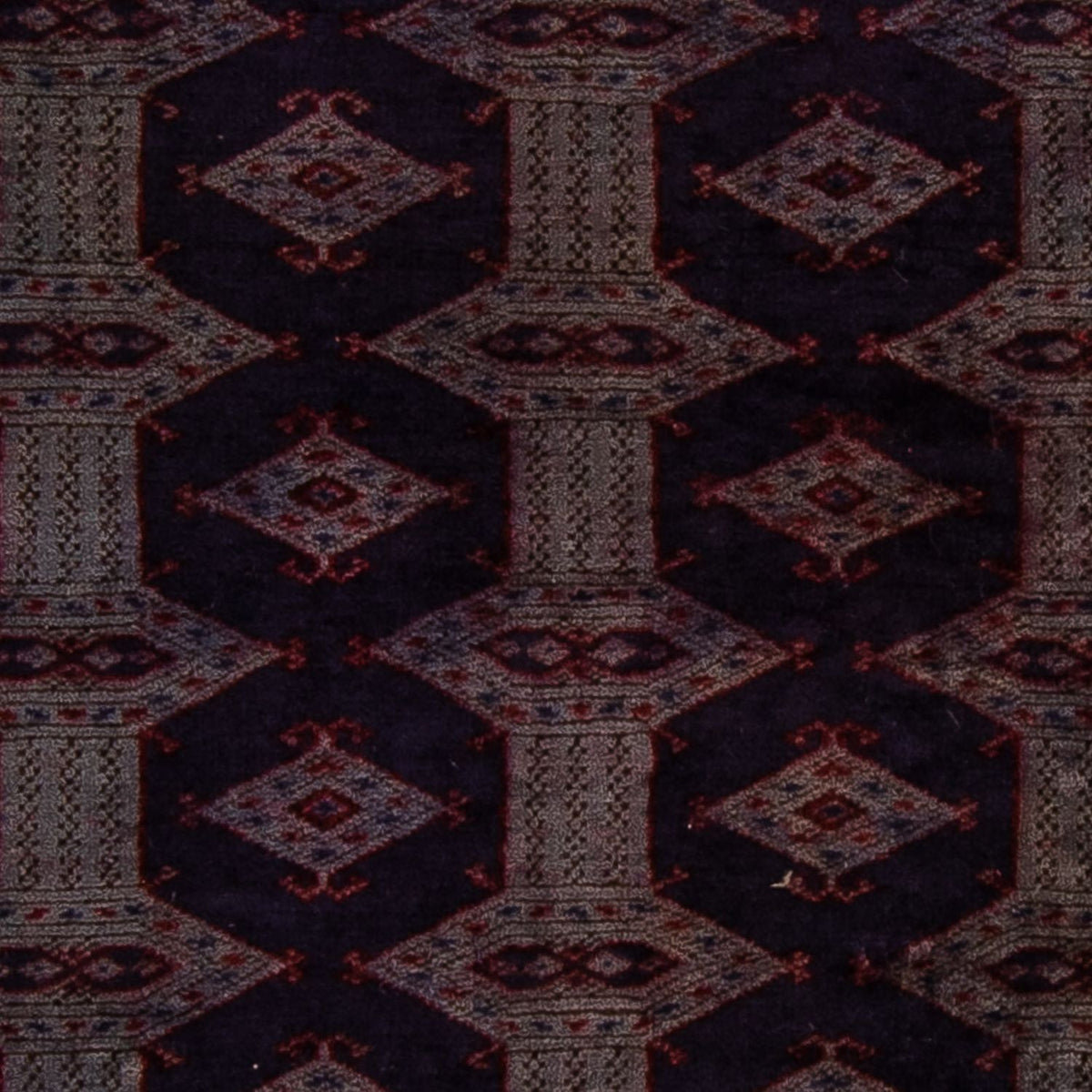 Turkaman-matta - 147 x 108 cm - mörkbrun