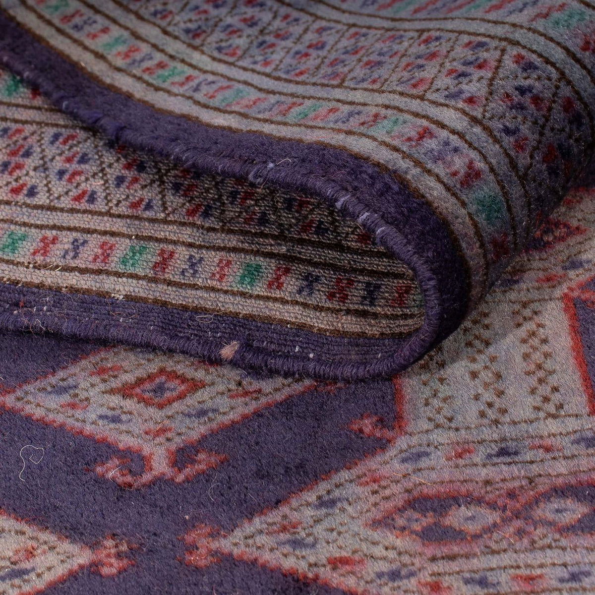 Turkaman-matta - 147 x 108 cm - mörkbrun