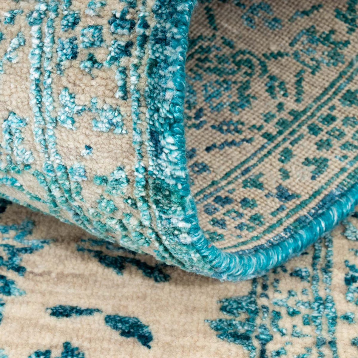 Designermatta - 188 x 136 cm - turkos