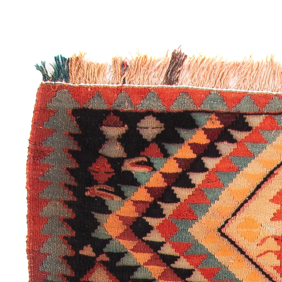 Kelim-matta - gammal - 260 x 130 cm - flerfärgad