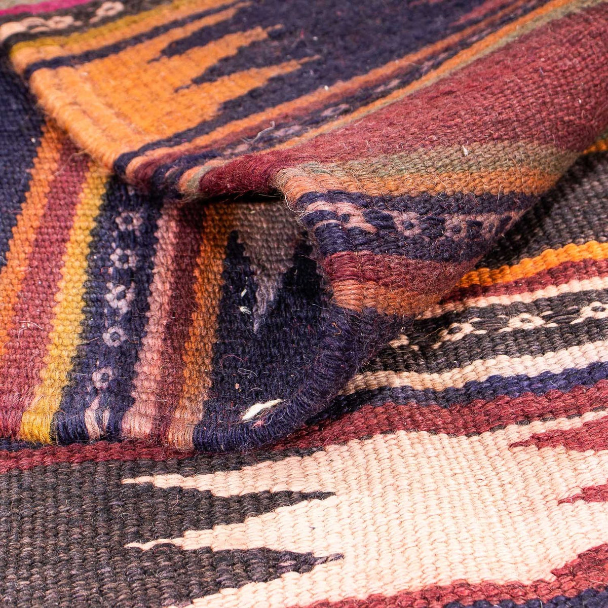 Kelim-matta - gammal - 260 x 195 cm - flerfärgad