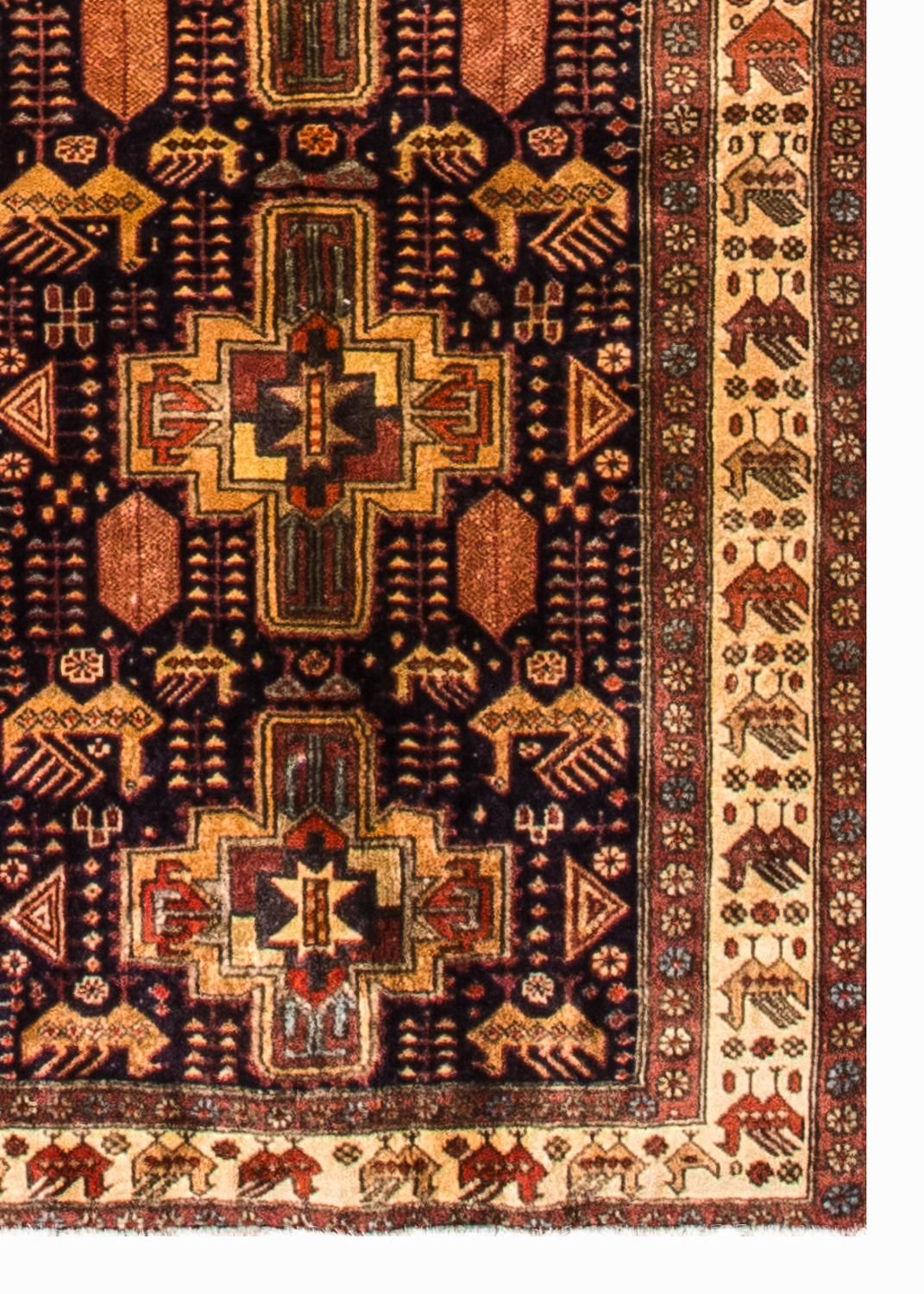 Runner Persisk matta - Nomadic - 326 x 98 cm - mörkblå