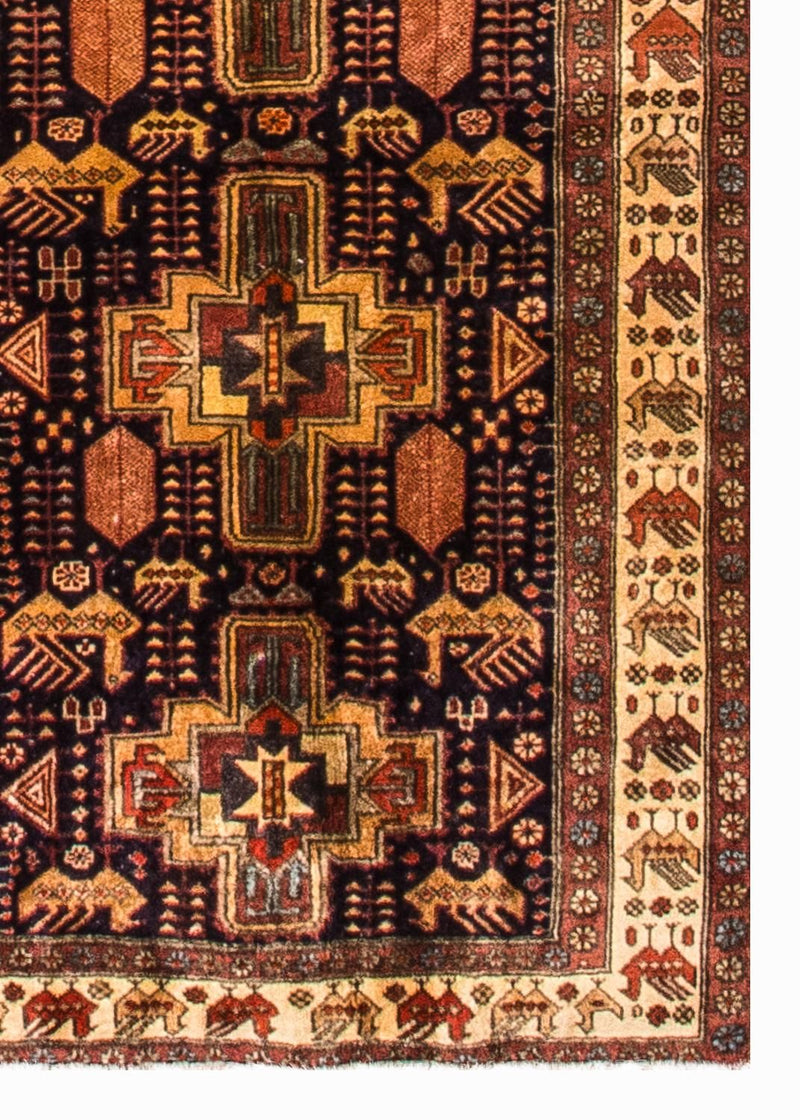 Runner Persisk matta - Nomadic - 326 x 98 cm - mörkblå