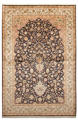 Sidenmatta - Kashmir Silk - 190 x 127 cm - mörkblå