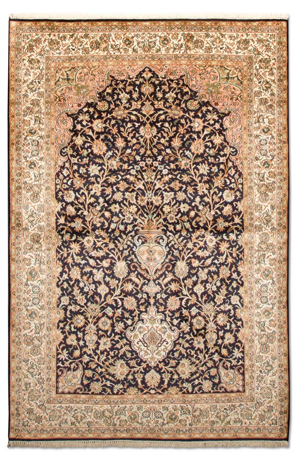 Sidenmatta - Kashmir Silk - 190 x 127 cm - mörkblå