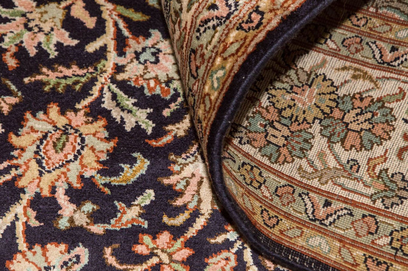 Sidenmatta - Kashmir Silk - 190 x 127 cm - mörkblå