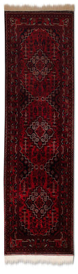 Runner Afghansk matta - Kunduz - 286 x 81 cm - röd