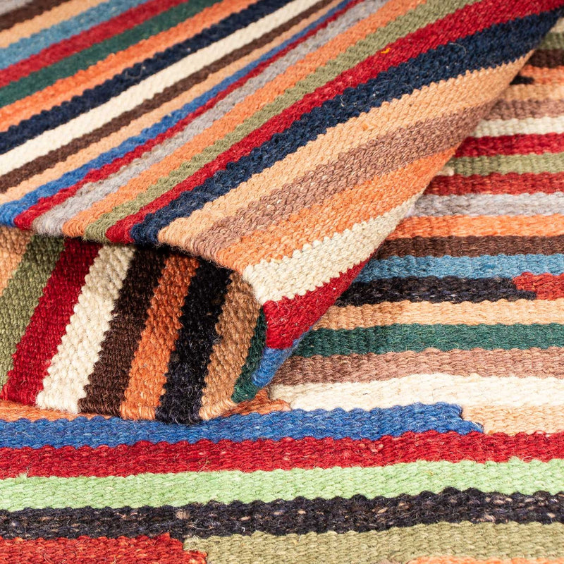 Kelim matta - trendig - 202 x 147 cm - flerfärgad