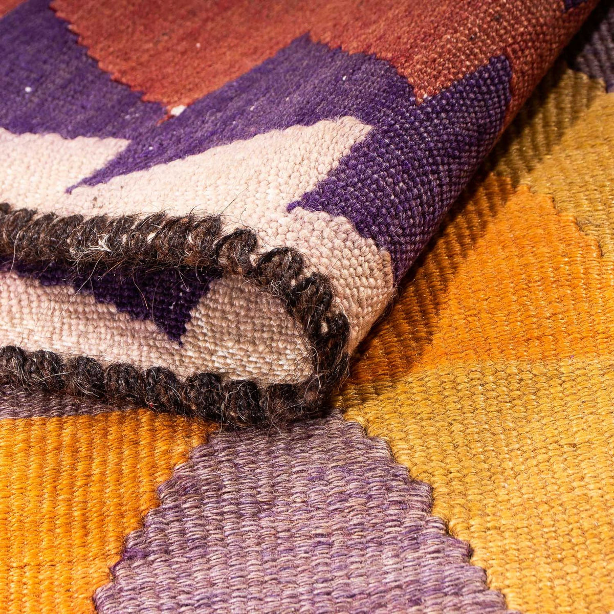 Runner Kelim-matta - gammal - 310 x 150 cm - flerfärgad