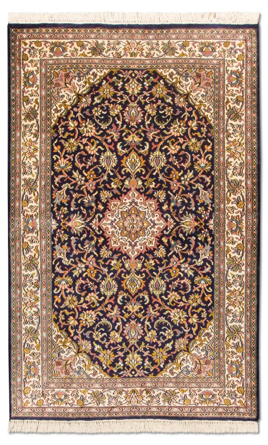 Sidenmatta - Kashmir Silk - 150 x 93 cm - mörkblå