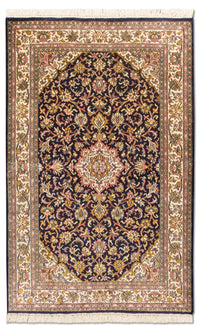 Sidenmatta - Kashmir Silk - 150 x 93 cm - mörkblå