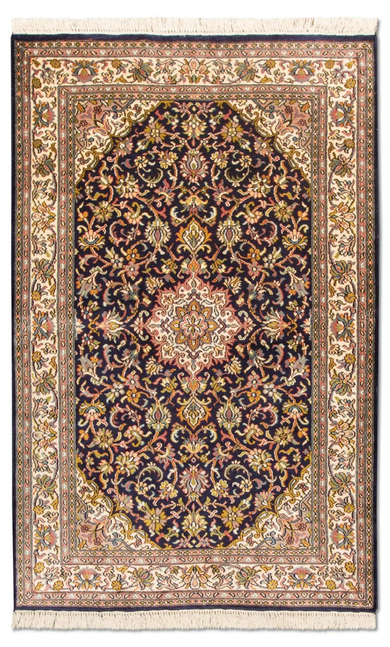 Sidenmatta - Kashmir Silk - 150 x 93 cm - mörkblå