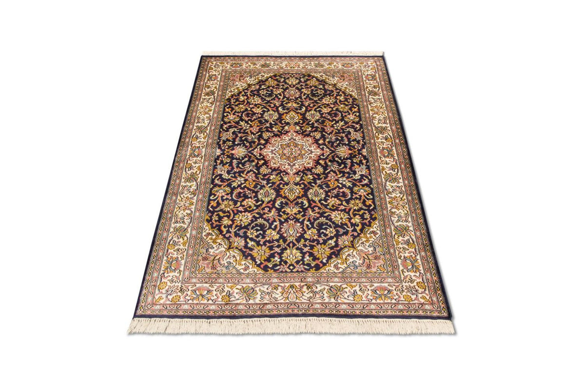 Sidenmatta - Kashmir Silk - 150 x 93 cm - mörkblå