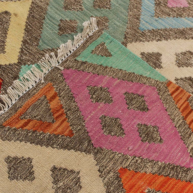 Kelim Carpet - Splash - 194 x 151 cm - flerfärgad