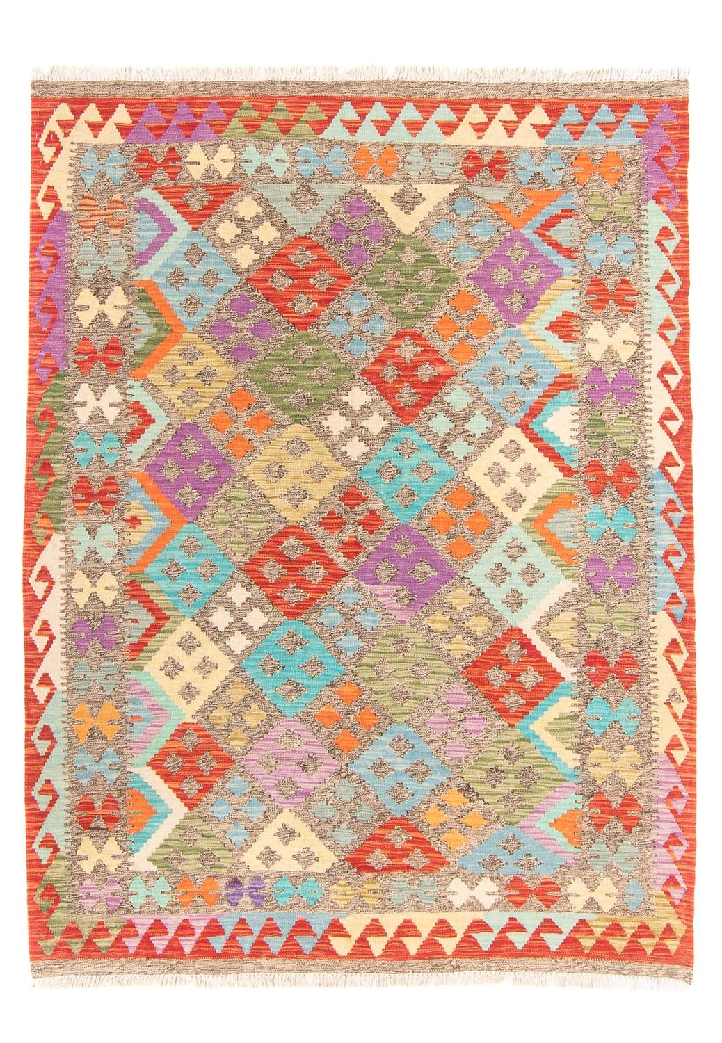 Kelim Carpet - Splash - 206 x 155 cm - flerfärgad