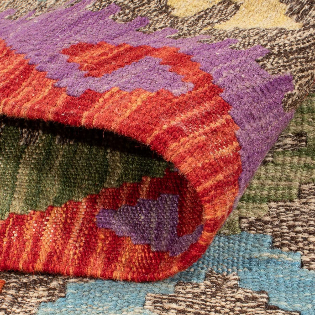 Kelim Carpet - Splash - 206 x 155 cm - flerfärgad