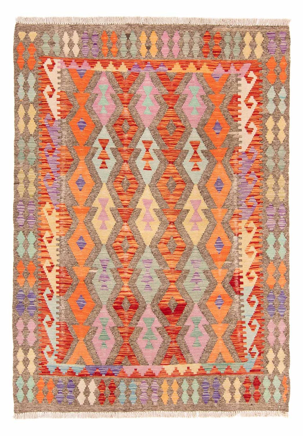 Kelim Carpet - Splash - 207 x 155 cm - flerfärgad