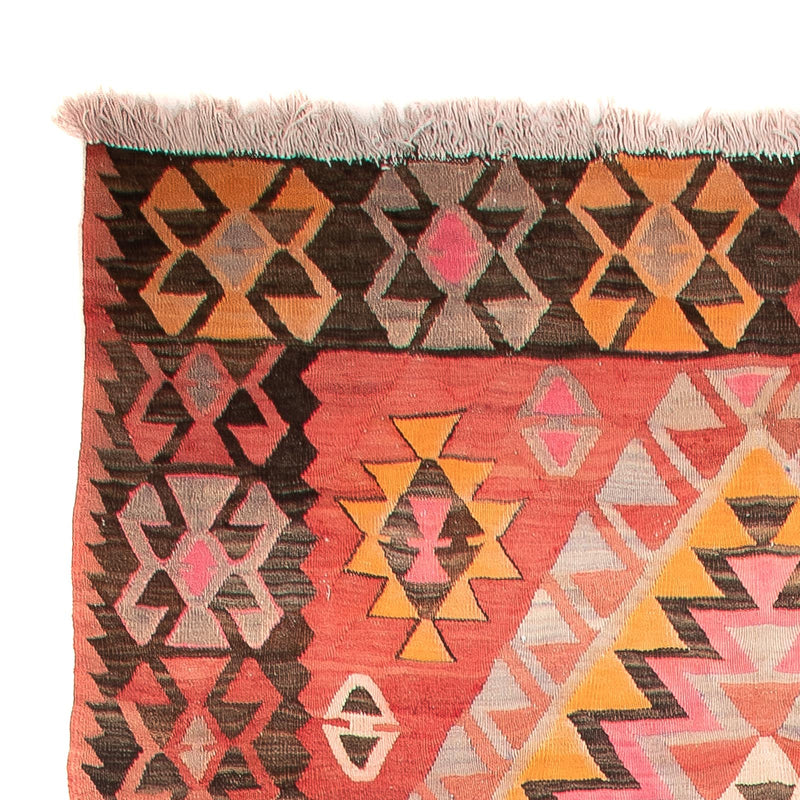 Runner Kelim-matta - gammal - 425 x 165 cm - ljusröd
