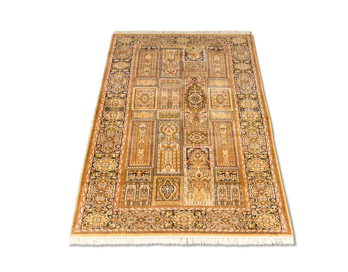 Sidenmatta - Kashmir Silk - 158 x 93 cm - brun