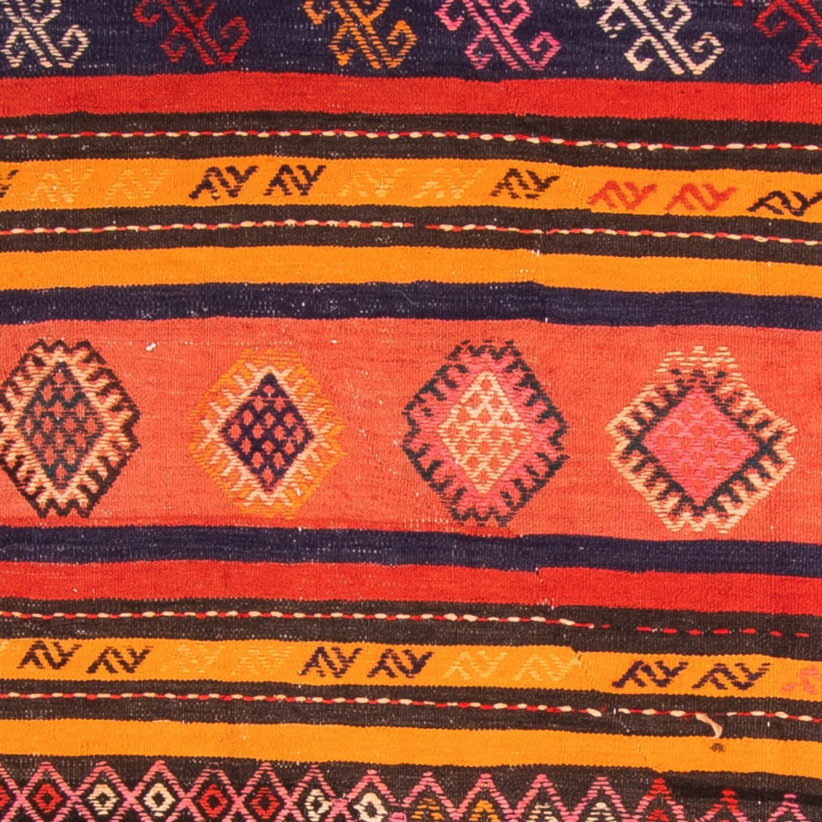 Kelim-matta - gammal - 220 x 150 cm - flerfärgad