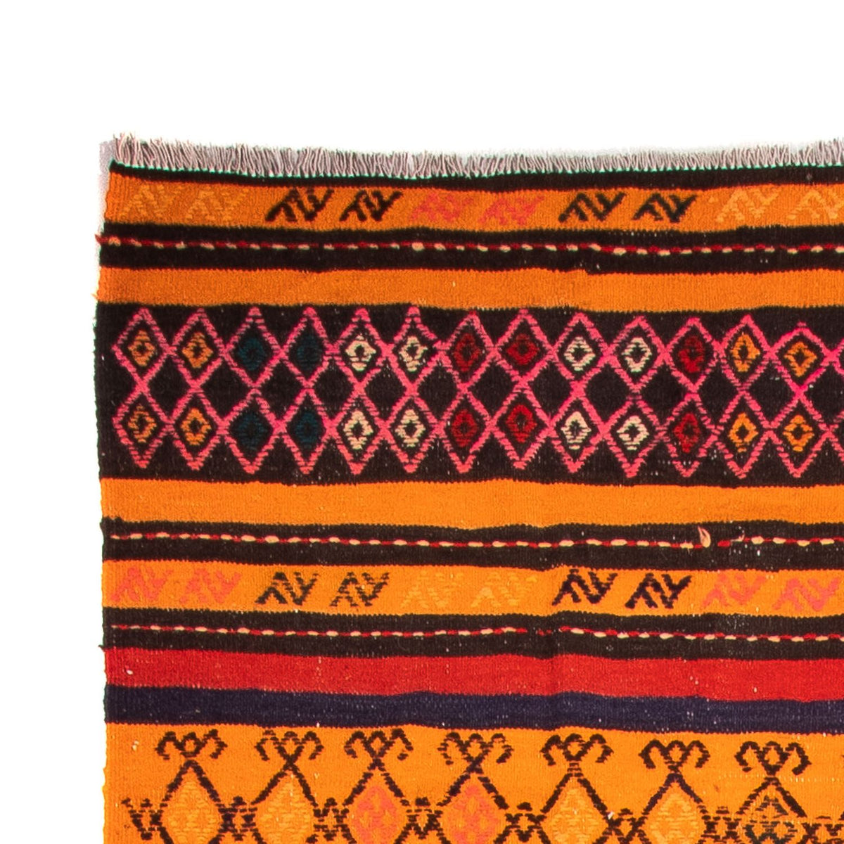 Kelim-matta - gammal - 220 x 150 cm - flerfärgad