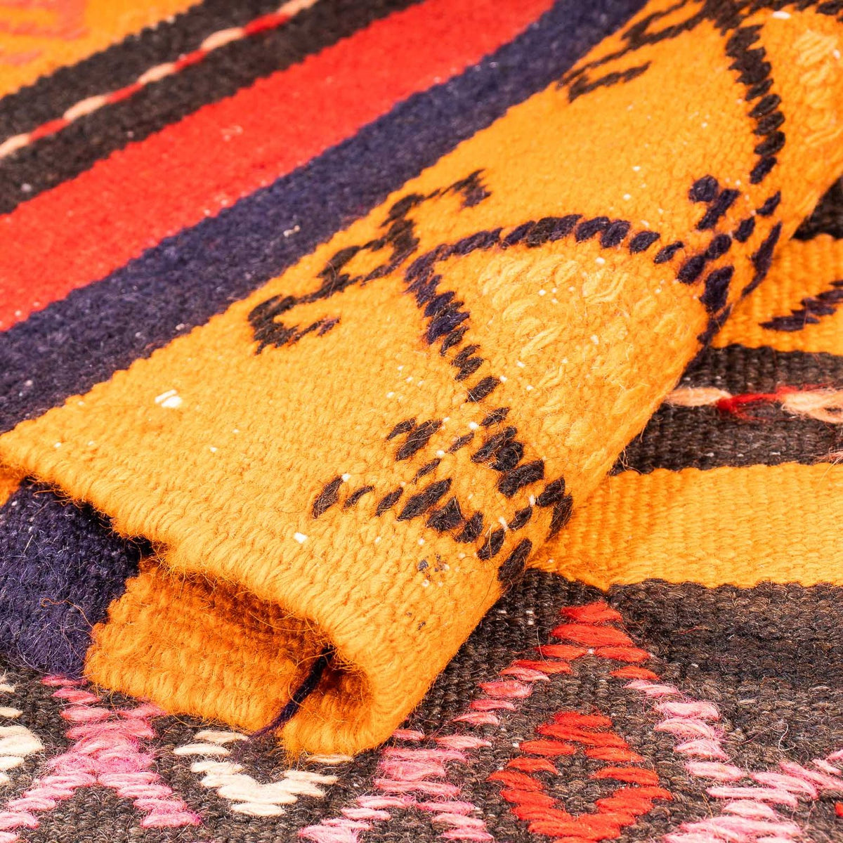 Kelim-matta - gammal - 220 x 150 cm - flerfärgad