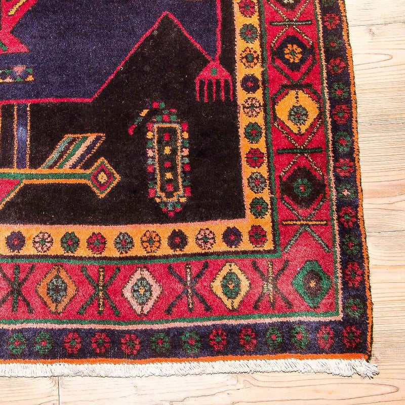 Runner Persisk matta - Nomadic - 411 x 143 cm - mörkblå