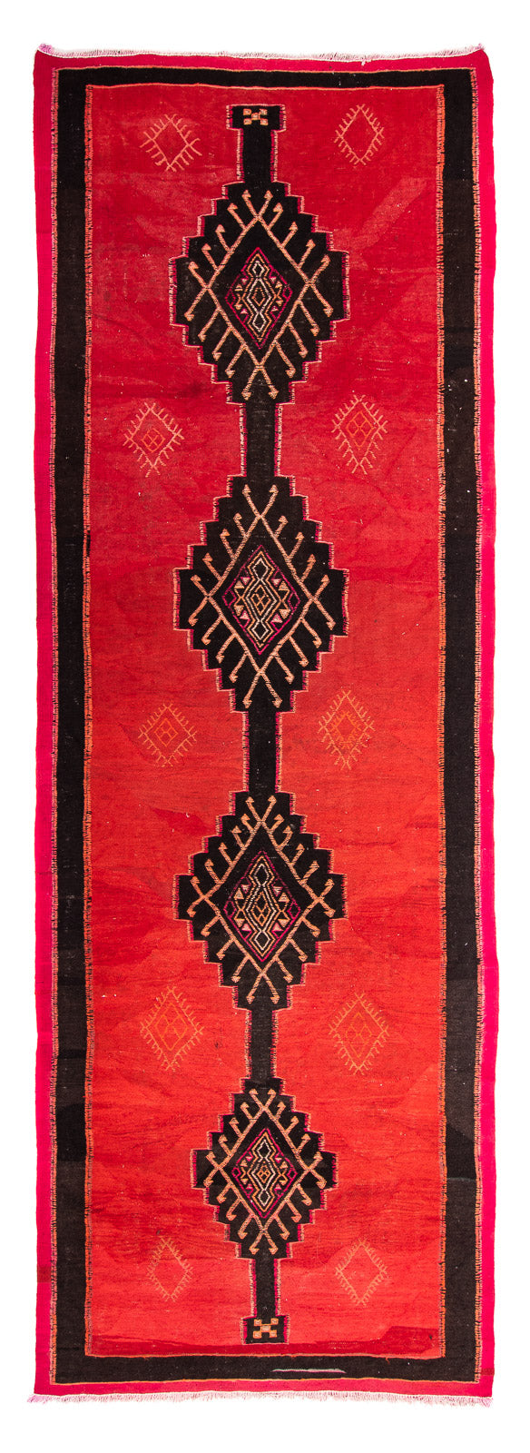 Runner Kelim-matta - gammal - 390 x 145 cm - flerfärgad