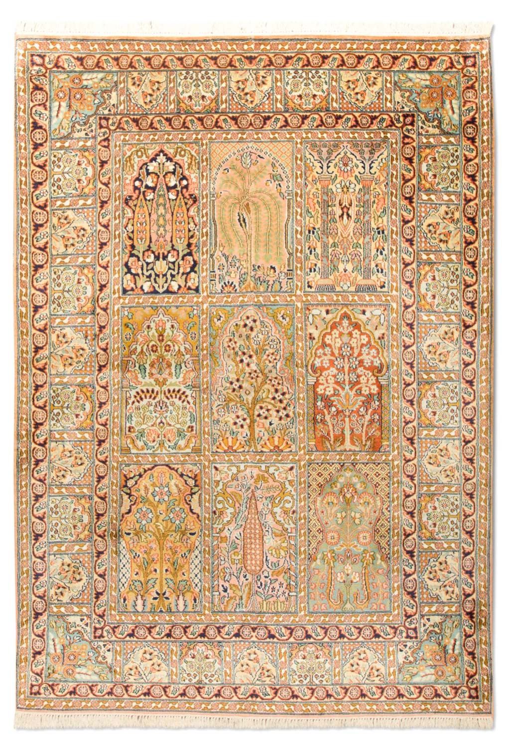 Sidenmatta - Kashmir Silk - 184 x 124 cm - flerfärgad