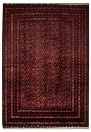 Afghansk matta - Bukhara - 299 x 195 cm - röd