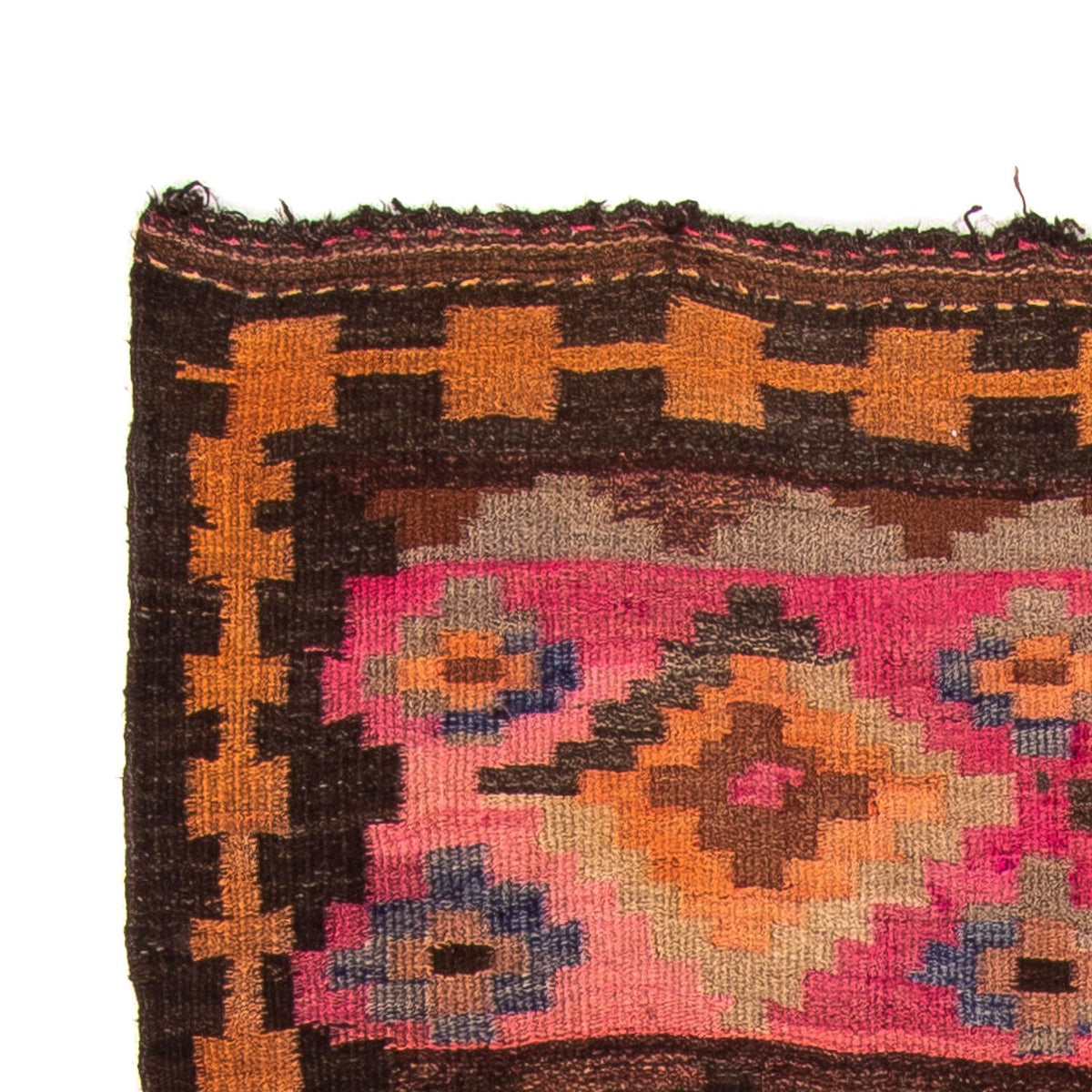 Runner Kelim-matta - gammal - 260 x 120 cm - flerfärgad