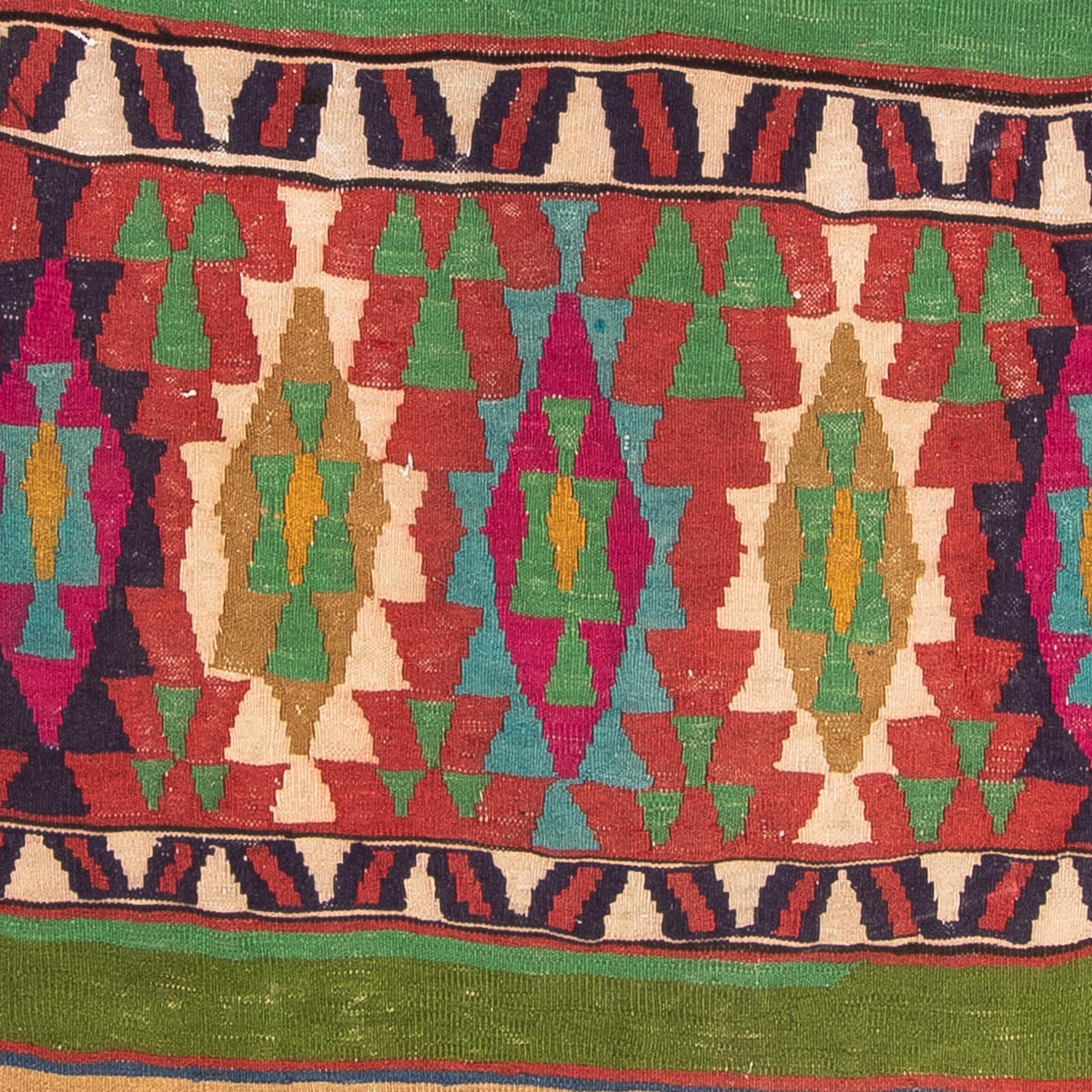 Runner Kelim-matta - gammal - 355 x 140 cm - flerfärgad