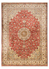 Sidenmatta - Kashmir Silk - 218 x 156 cm - röd