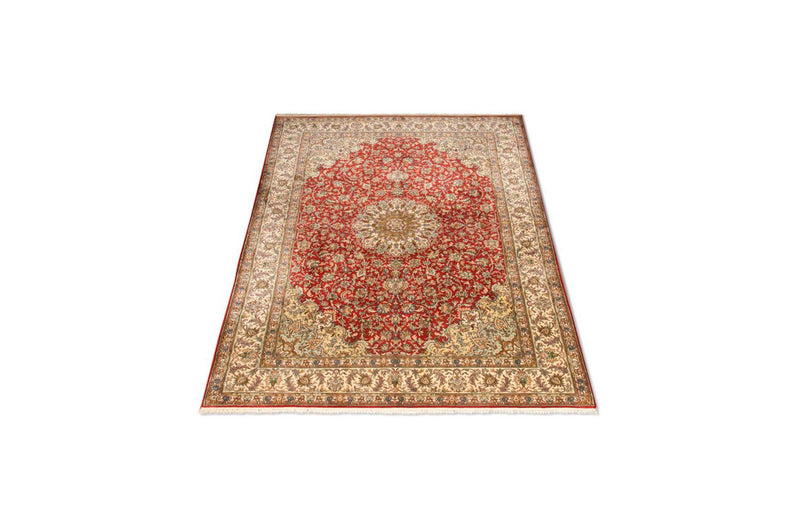 Sidenmatta - Kashmir Silk - 218 x 156 cm - röd