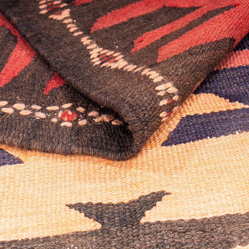 Runner Kelim-matta - gammal - 395 x 145 cm - flerfärgad