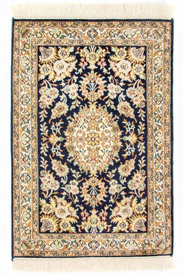 Sidenmatta - Kashmir Silk - 98 x 63 cm - blå