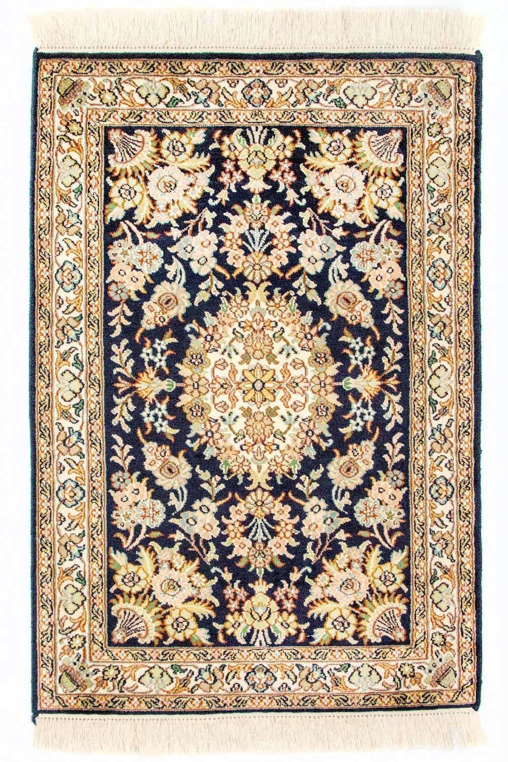 Sidenmatta - Kashmir Silk - 98 x 63 cm - blå