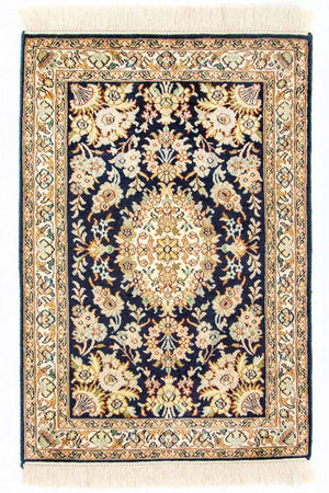 Sidenmatta - Kashmir Silk - 98 x 63 cm - blå
