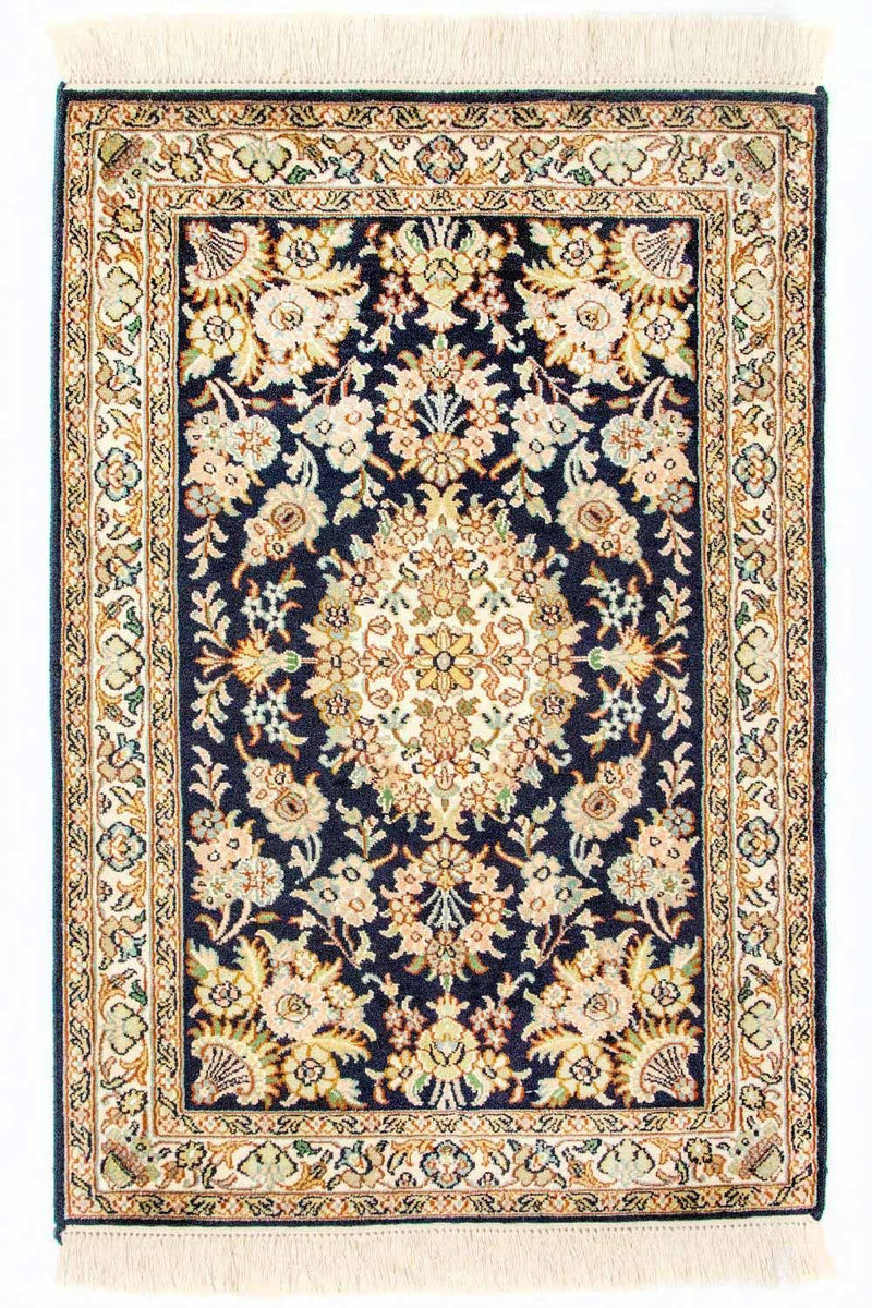 Sidenmatta - Kashmir Silk - 98 x 63 cm - blå