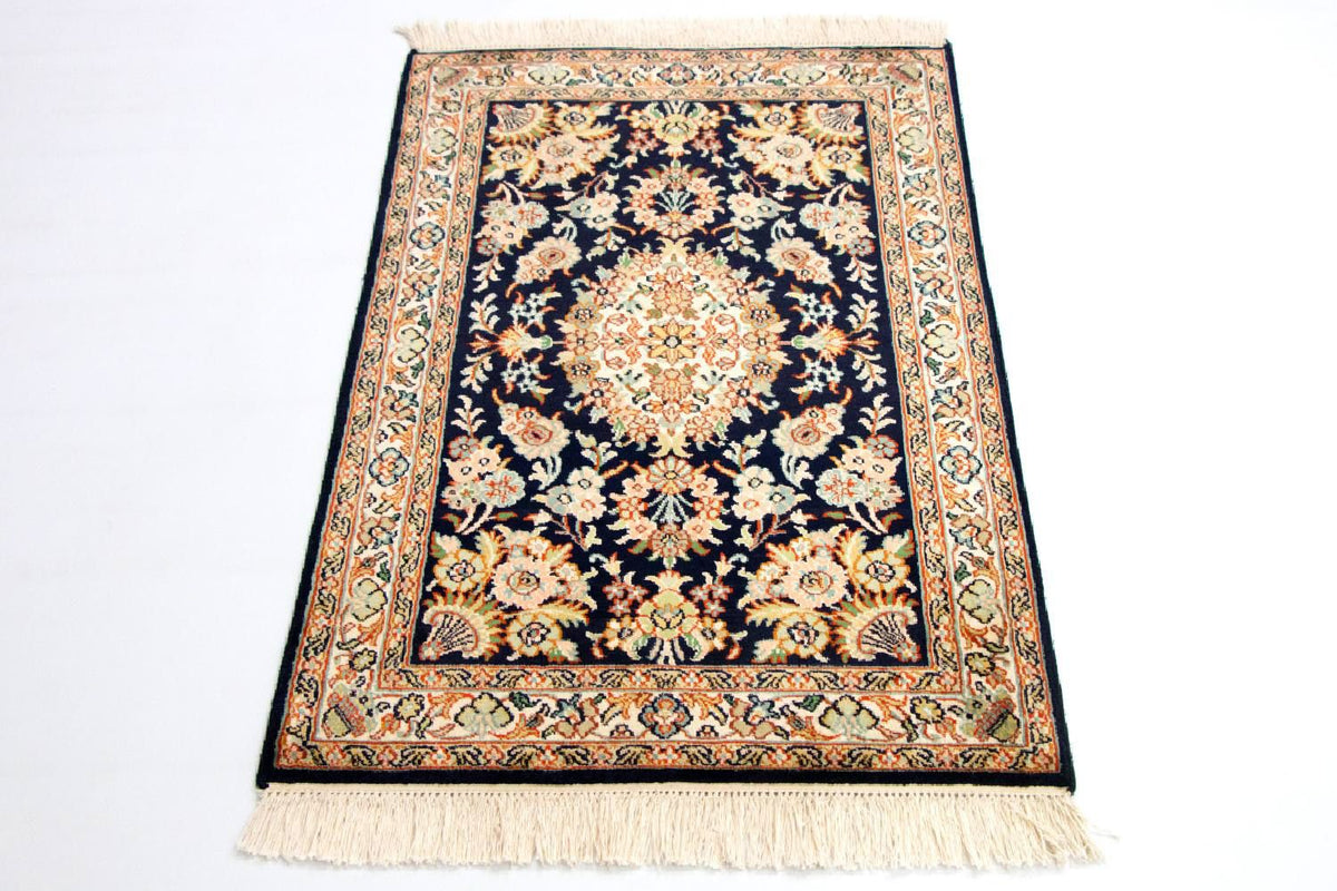 Sidenmatta - Kashmir Silk - 98 x 63 cm - blå