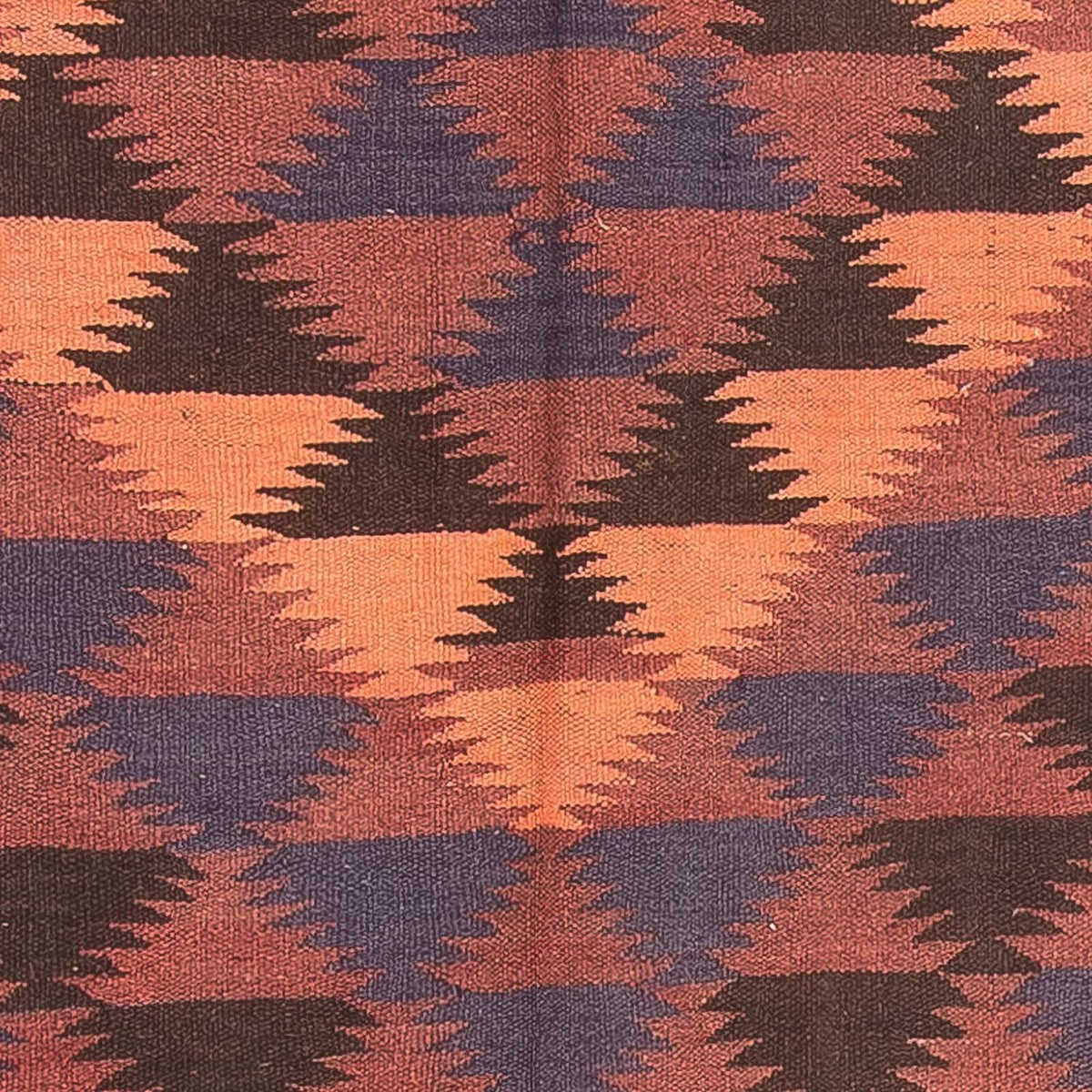 Runner Kelim-matta - gammal - 450 x 135 cm - brun