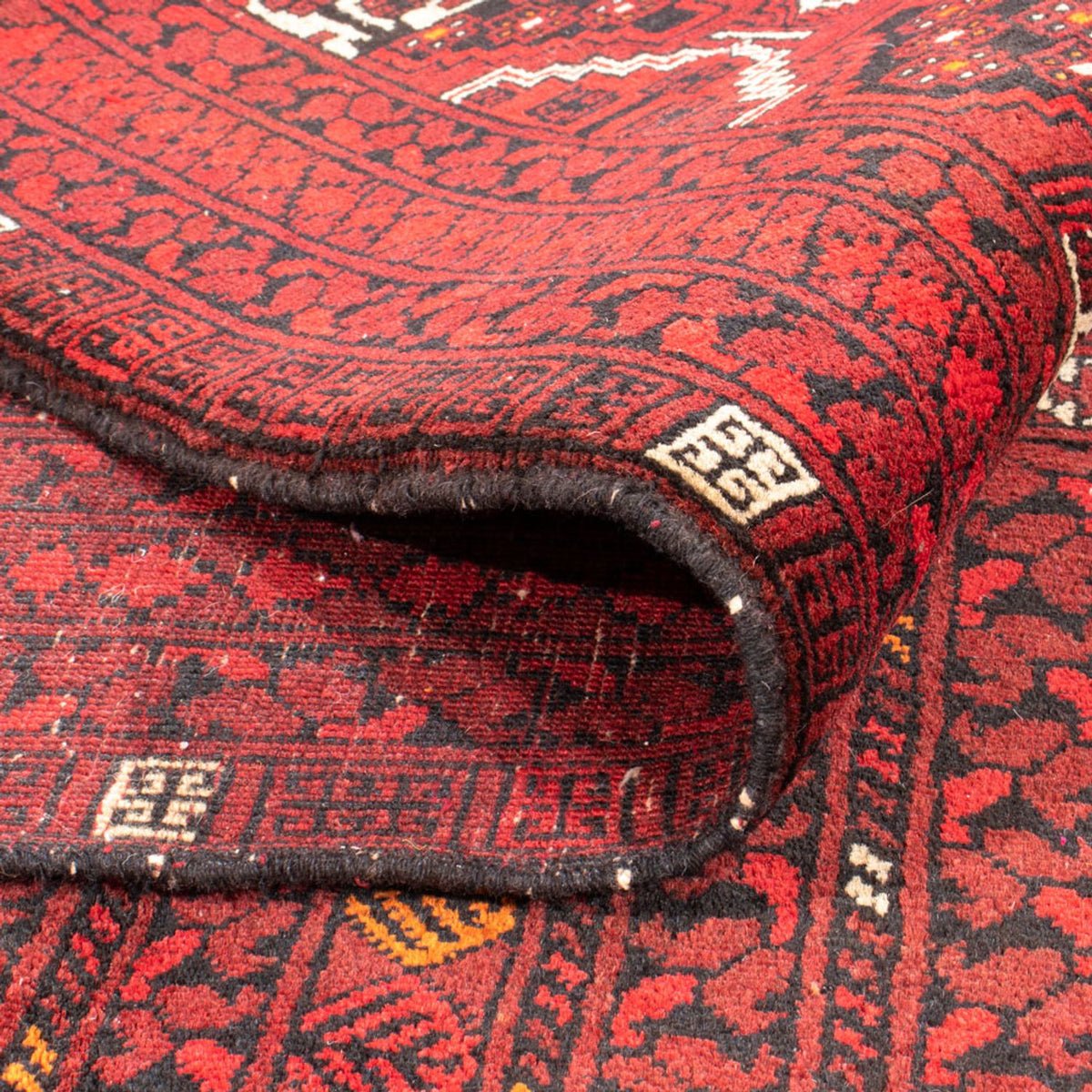 Turkaman-matta - 238 x 164 cm - röd