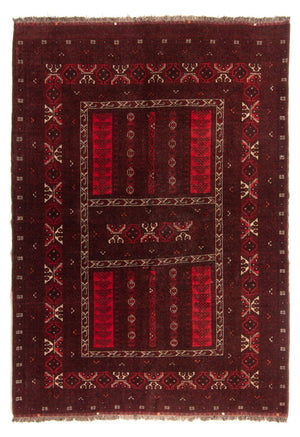 Turkaman-matta - 224 x 158 cm - röd