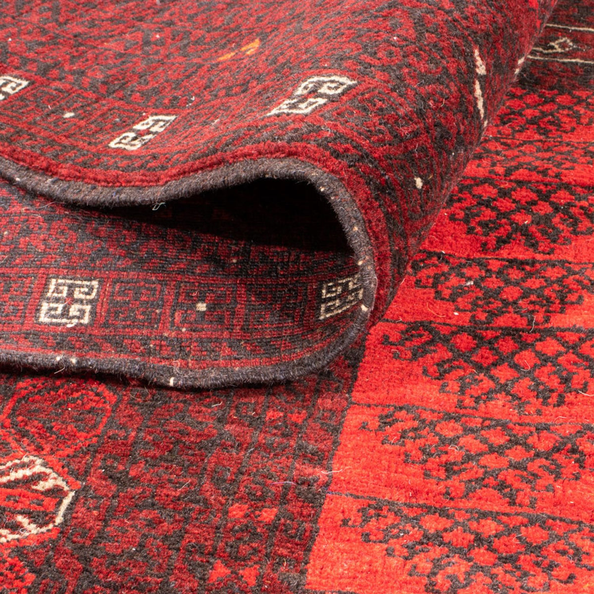 Turkaman-matta - 224 x 158 cm - röd