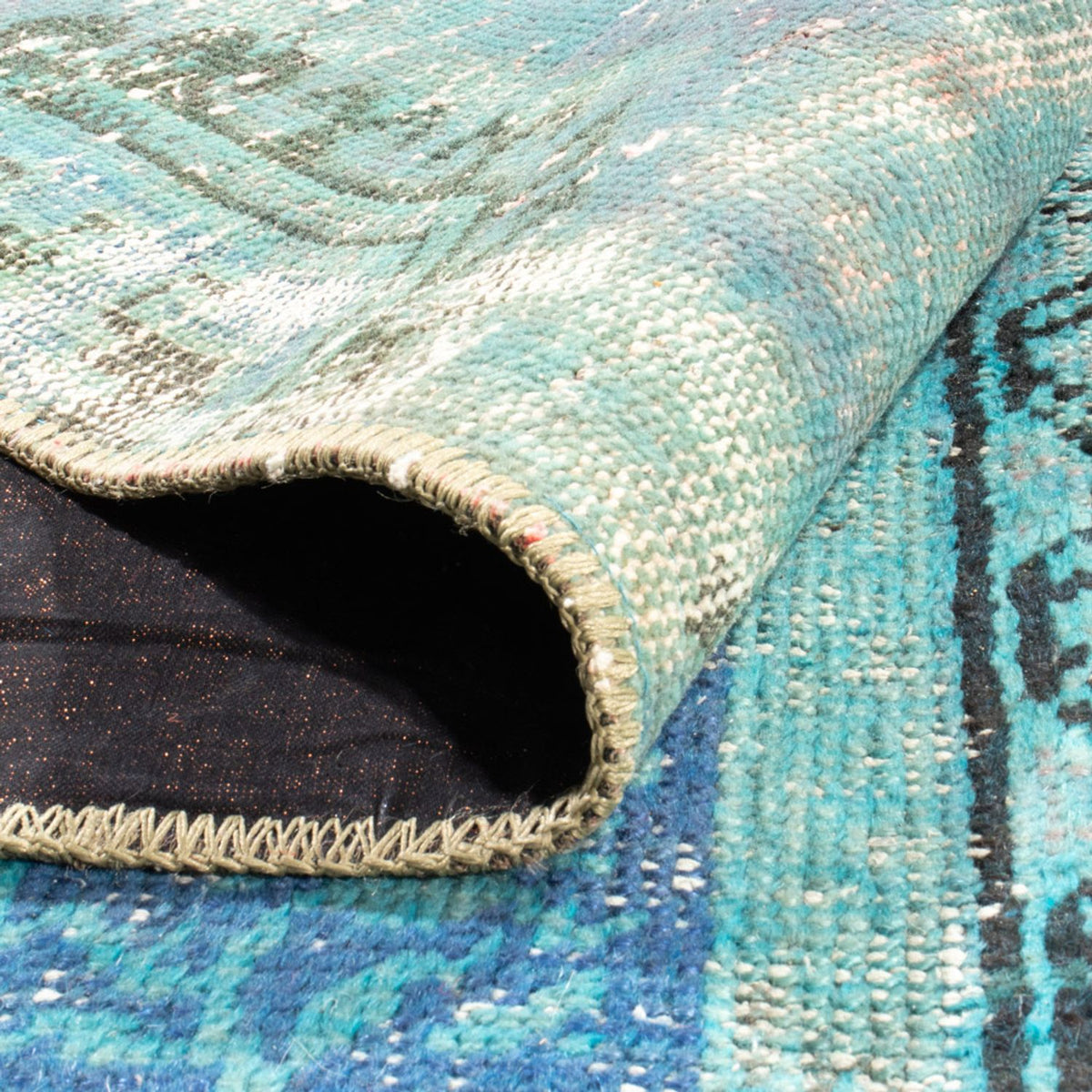 Vintage matta - 305 x 198 cm - turkos