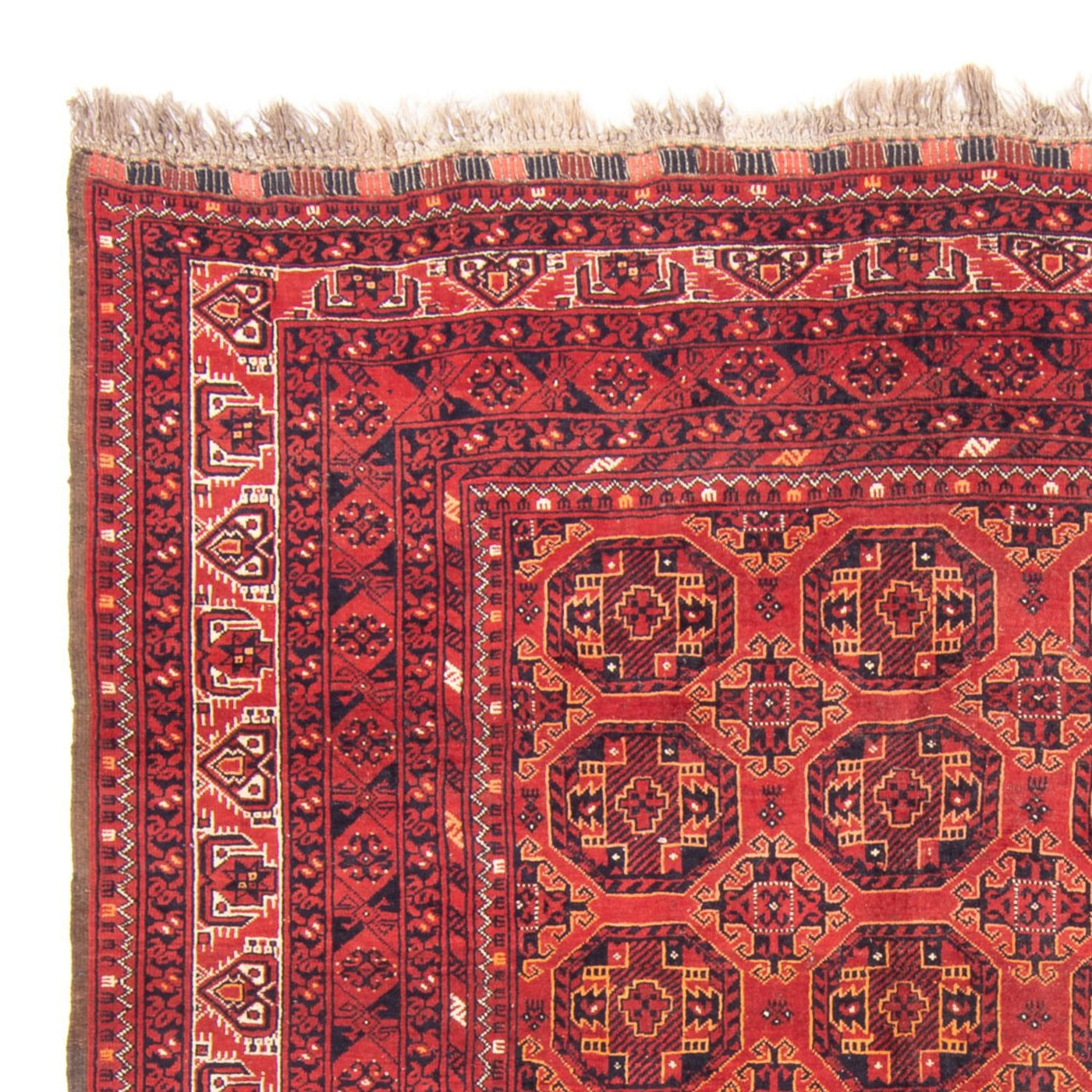 Turkaman-matta - 246 x 157 cm - röd
