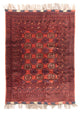 Turkaman-matta - 200 x 148 cm - röd
