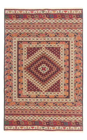 Kelim Carpet - orientalisk matta - 196 x 127 cm - flerfärgad